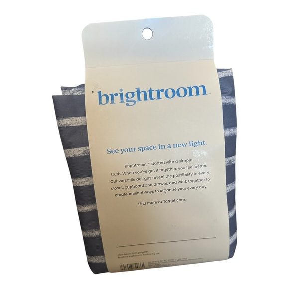 Brightroom Backpack Laundry Bag - Blue Striped - New - Picture 3 of 4